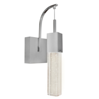Lampe murale de salle de bain à cylindre en métal chromé avec éclairage LED direct d'usine Lampe murale moderne en verre dépoli Base E26