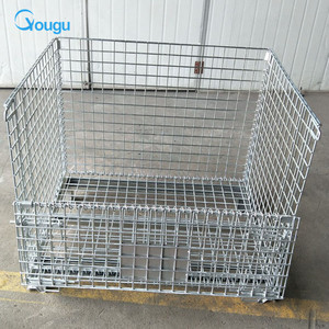 <span class=keywords><strong>Cage</strong></span> de stockage pliante et portable en métal avec roues Cages en treillis métallique - Product Image 5