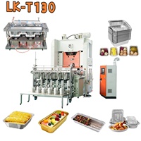 Machine de fabrication de barquettes en aluminium LK-T130, 12000 pièces/heure, ligne de production de barquettes alimentaires en forme de H avec empileur automatique