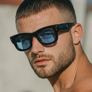 クラシックヴィンテージスクエアリベットサングラス男女兼用<span class=keywords><strong>2026</strong></span>デザインファッション厚フレームメンズパンク長方形レトロフィッシングサングラス - Product Image 3