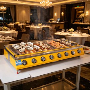 Barbecue Grill avec Contrôle de Température par Zones, Sans Fumée, Chauffage Rapide, Appareil de Cuisson pour Grillades d'Huîtres, Fruits de Mer et Crevettes - Product Image 3