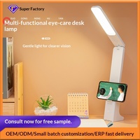 Lámpara de Escritorio LED Plegable de Venta Directa de Fábrica, con Funciones de Cuidado Ocular, Batería de Litio Integrada Recargable, Control Táctil, FCC
