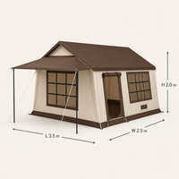 Tente gonflable de 12 mètres carrés, trois portes, cloison, tissu Oxford, abri de camping imperméable, extérieur