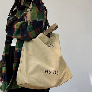 Sac fourre-tout en toile de coton épaisse, écologique, surdimensionné, pour le week-end, sac à main pour femme, cadeau, avec une longue et solide sangle - Product Image 3