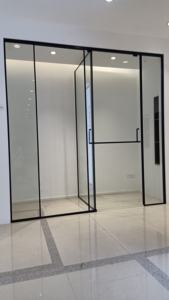 Salle de bain espace design grandes portes de douche en verre salle de douche avec fond en dalle de pierre - Product Image 6