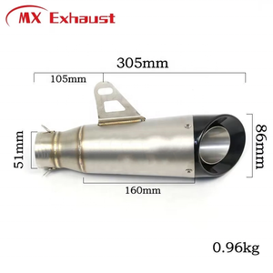 Silencieux de tuyau d'échappement de moto DB Killer noir à double couche haute performance - Product Image 2