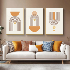 Peintures sur toile abstraites aux couleurs Morandi avec lignes, style nature morte, encadrées, pour décoration murale nordique de salon - Product Image 1