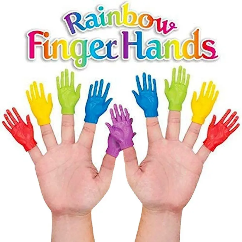 TPR Soft Colorful Novelty Funny Game Play Tiny Hand Finger Puppet Toy Set