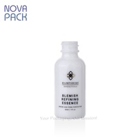 Emballage de soins de la peau vide flacon compte-gouttes cosmétique 30ml 50ml 60ml flacon de sérum en verre blanc opaque en céramique avec compte-gouttes en or