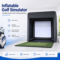 Écran de simulateur de golf gonflable en gros, enclos d'entraînement de golf portable pour intérieur avec cadre durable