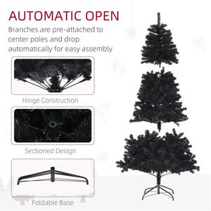 Sapin de Noël artificiel DB de 1,80 m, pré-éclairé, aiguilles de pin, support métallique, lumières LED chaudes, décoration intérieure pour les fêtes - Product Image 6