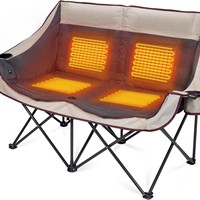 Fauteuil chauffant Yunju avec coussin chauffant, chaise double lune, chaise pliante USB pour le camping, tissu Oxford, mobilier d'extérieur