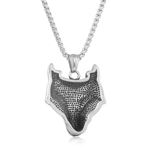 Collar con colgante de zorro de acero inoxidable con ojos rojos, diseño geométrico para hombres y mujeres, joyería de moda 1207 - Product Image 2