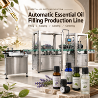 Ligne de remplissage et de bouchage entièrement automatique pour flacons en verre de 10 ml, 50 ml, 100 ml, 250 ml pour liquides et huiles cosmétiques