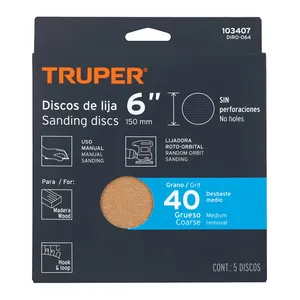 Confezione da 5 dischi di levigatura 6 'grana 40 unità in scatola ciechi - Product Image 1