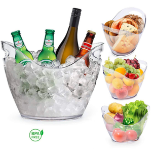 Usine En Gros Logo Personnalisé Clair Couleur Seau <span class=keywords><strong>À</strong></span> Glace Baignoires Boissons 3.5L 8L En Plastique Vin Seau <span class=keywords><strong>À</strong></span> Glace <span class=keywords><strong>Champagne</strong></span> - Product Image 4