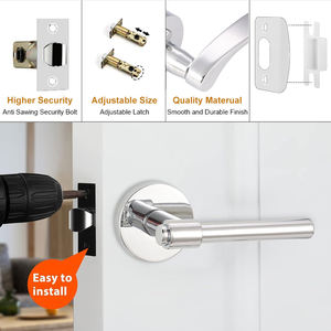 Eenvoudige Installatie Geborsteld Chroom Buisvormige Handgreep Deurslot Zinklegering Interieur Kamer Handgreep Slot - Product Image 3