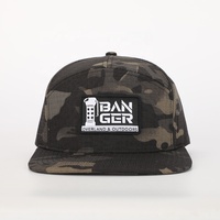 BSCI alta calidad Parche de goma Logo 7 paneles camuflaje poliéster Gorras deporte al por mayor personalizado corte láser agujero ala plana Snapback Cap