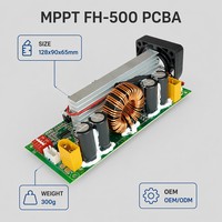 Module de contrôleur de charge solaire MPPT 500W 20A 12-48V, PCBA de charge PV intelligent, CE ROHS pour batterie au plomb-acide LiFePO4, système hors réseau