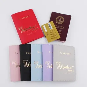 Porte-passeport en cuir PU 6 couleurs portefeuille Ultra mince pour hommes et femmes