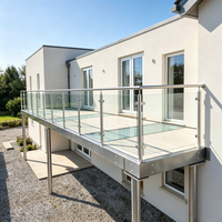 Poteau de balustrade en verre en acier inoxydable OEM ODM, clôture de sécurité en verre pour escaliers, balcons, villas et jardins