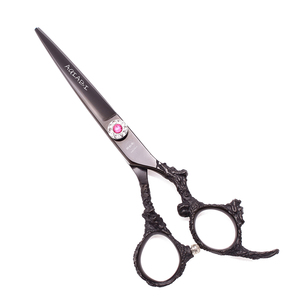 Kéo Cắt Tóc 5.5 ''6 "Aqiabi Nhật Bản Thép Tóc Kéo Đen Tóc Cắt Kéo Mỏng Kéo Màu Đen Chất Lượng Cao A9005 - Product Image 2