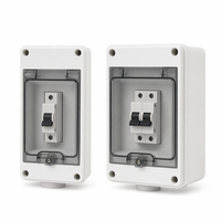 Boîte de distribution extérieure étanche Wanbo-547 IP65 avec couvercle transparent, boîte électrique en plastique 1 voie 2 voies MCB pour chargeur EV