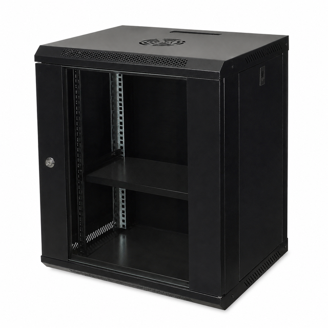 9U Telecom Network Cabinet 530x400x450mm Wall Mounted Server Rack Enclosure for Fiber Switch Communication Equipment Stock