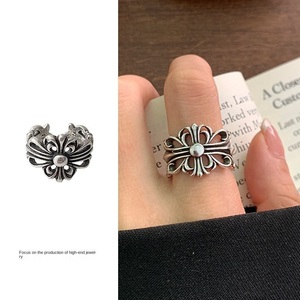 Anillo Unisex de Plata de Ley, Diseño Punk Exagerado, Joyería Hip Hop, Anillo Abierto Ajustable, Estética de Metal Líquido, Novedad - Product Image 2