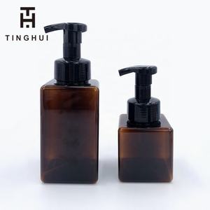 Dispensador de Jabón Espumoso de 15 oz, Recargable, Botella de Plástico Vacía con Bomba para Jabón Líquido para Manos, para Baño, Color Ámbar Marrón, 450 ml - Product Image 1