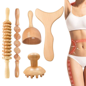 Venta al por mayor de herramientas de masaje de terapia de madera baratos que dan forma al cuerpo de belleza Spa portátil de mano Guasha masajeador - Product Image 2