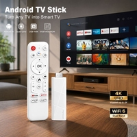Boîtier décodeur Android TV Stick RK3518 Quad Core 2 Go RAM 16 Go ROM Android 14 WiFi6 BT5.4 4K H.265 HD USB2.0 Dongle HD