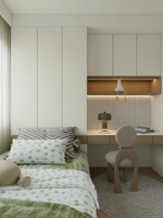 Mode moderne Table de maquillage personnalisable Bureau à tiroirs intégrés Bibliothèque Armoire à portes pour chambre d'enfant Chambre d'hôtel