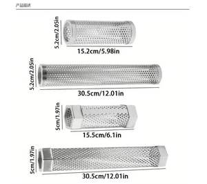 कम कीमत 6 inchesthickeningप्रीमियम बीबीसी लकड़ी पेलेट ट्यूब स्मोकरडायमंड आकार स्टेनलेस स्टील बारबेक्यू धूम्रपान पाइप - Product Image 6