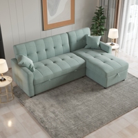 Sofá Cama de Esquina de Lujo de Gran Venta con Almacenamiento, Cómodo Sofá Moderno tipo Lounge en Forma de I, Juego de Sofá Cama