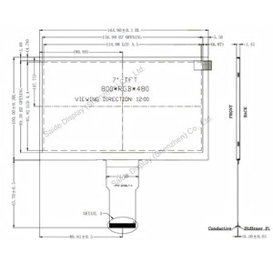 Écran LCD <span class=keywords><strong>IPS</strong></span> 7 pouces 1024x600 haute luminosité lisible en plein soleil avec écran tactile capacitif pour HMI industriel, automobile et médical - Product Image 4