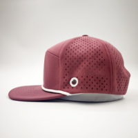 Casquette de baseball et de golf sportive à 6 panneaux, découpée au laser, avec logo personnalisé brodé à la main, style Dobby Dot, réglable, imperméable et à visière plate
