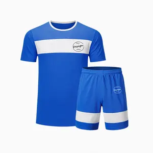 Latest Sport Wear Customized Stripped Design Men O Neck T Shirt And Shorts Set Soccer Wear Tracksuit Men 2 Piece Shorts Sets