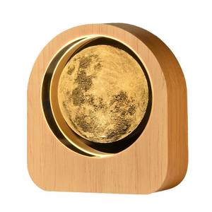 Lampu malam bola kristal Natal pola suasana hati berukir Laser 3D dasar kayu pengiriman cepat tujuh hari - Product Image 4