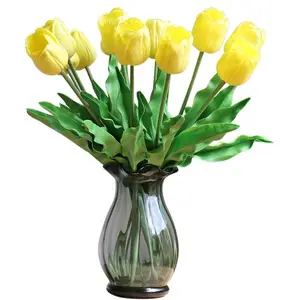 Оптовая продажа, высококачественные декоративные цветы, искусственный большой полиуретановый тюльпан