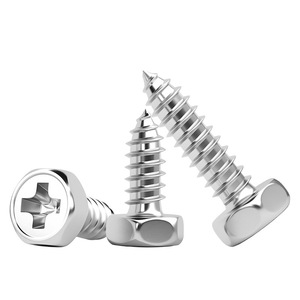 Tornillos autorroscantes de cabeza hexagonal de acero inoxidable 304, M3-M8, Phillips, métricos, rosca derecha, clase 12.9, pasivados para metal - Product Image 1