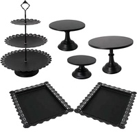Présentoir à gâteaux en métal pour desserts Tour à plusieurs niveaux Porte-cupcake Fruits Bonbons Donut Assiette Tour de service Plateau Plateau Support Ensemble