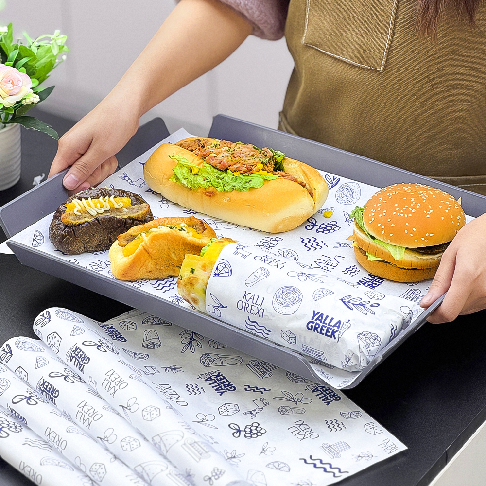 Custom Wholesale Fast Food Wrapping Burger Paper Food-Safe Grade Greaseproof Deli Sandwich Wrapping Packaging Paper