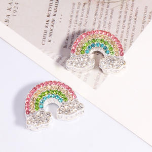 3D Double Side Full Diamond Rainbow con foro con perline per telefono cellulare spazzatura custodia portachiavi collana con decorazione Perdant Charm accessori - Product Image 4