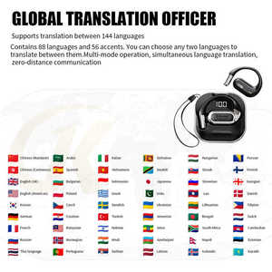 Auriculares inteligentes de oreja abierta V5.3 144 Traductor de <span class=keywords><strong>idiomas</strong></span> Indicador de batería LED para comunicación global en tiempo real Android - Product Image 4
