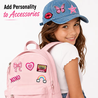 Lot de 30 patchs Y2K aléatoires pour filles, badges brodés thermocollants, appliques DIY écologiques roses esthétiques pour vêtements et chapeaux