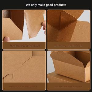 Contenedores de Alimentos de Papel Kraft Ecológicos, Portátiles, Impermeables y Desechables Personalizados para Ensaladas de Frutas, Pollo Frito y Loncheras - Product Image 2