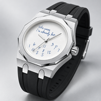 Qui s'en soucie ? Je suis déjà en retard. Montre homme simple et tendance, chiffres arabes, quartz, silicone, résistante à l'eau 30M, style sport, alliage.