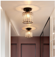 Nordique moderne créatif LED plafonniers Simple luxe couloir entrée balcon petit cristal pour bureau à domicile LED plafonnier