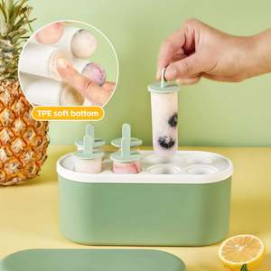 Moldes de Plástico para Helados de 8 Cavidades, Contenedor para Hacer Helados Caseros, Portátil, Seguro para Alimentos, Fácil de Limpiar, para Niños - Product Image 3